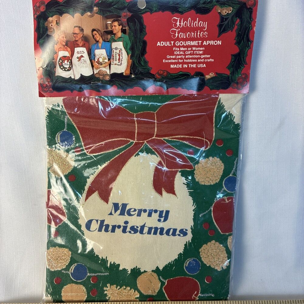 1980's Holiday Christmas Favorites Adult Gourmet Apron One Size New vintage